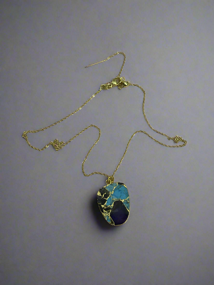 Sapphire Jade Copper Turquoise Pendant