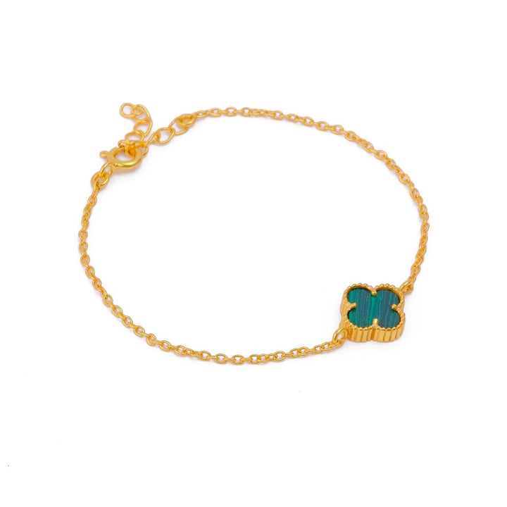 Gold-Plated Clover Bracelet with Vibrant Colours