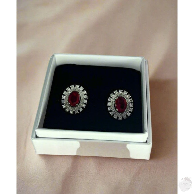 Ruby Shimmer Stud Earrings