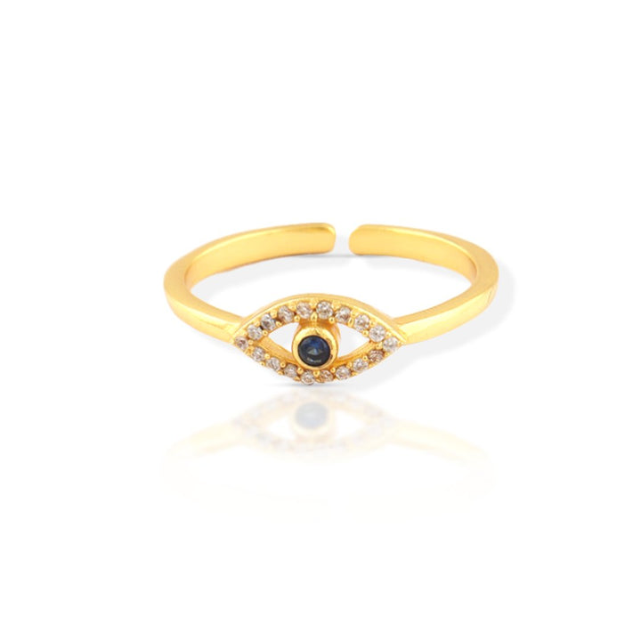 Gold Plated Evil Eye Ring - Stylish and Protective Accessory