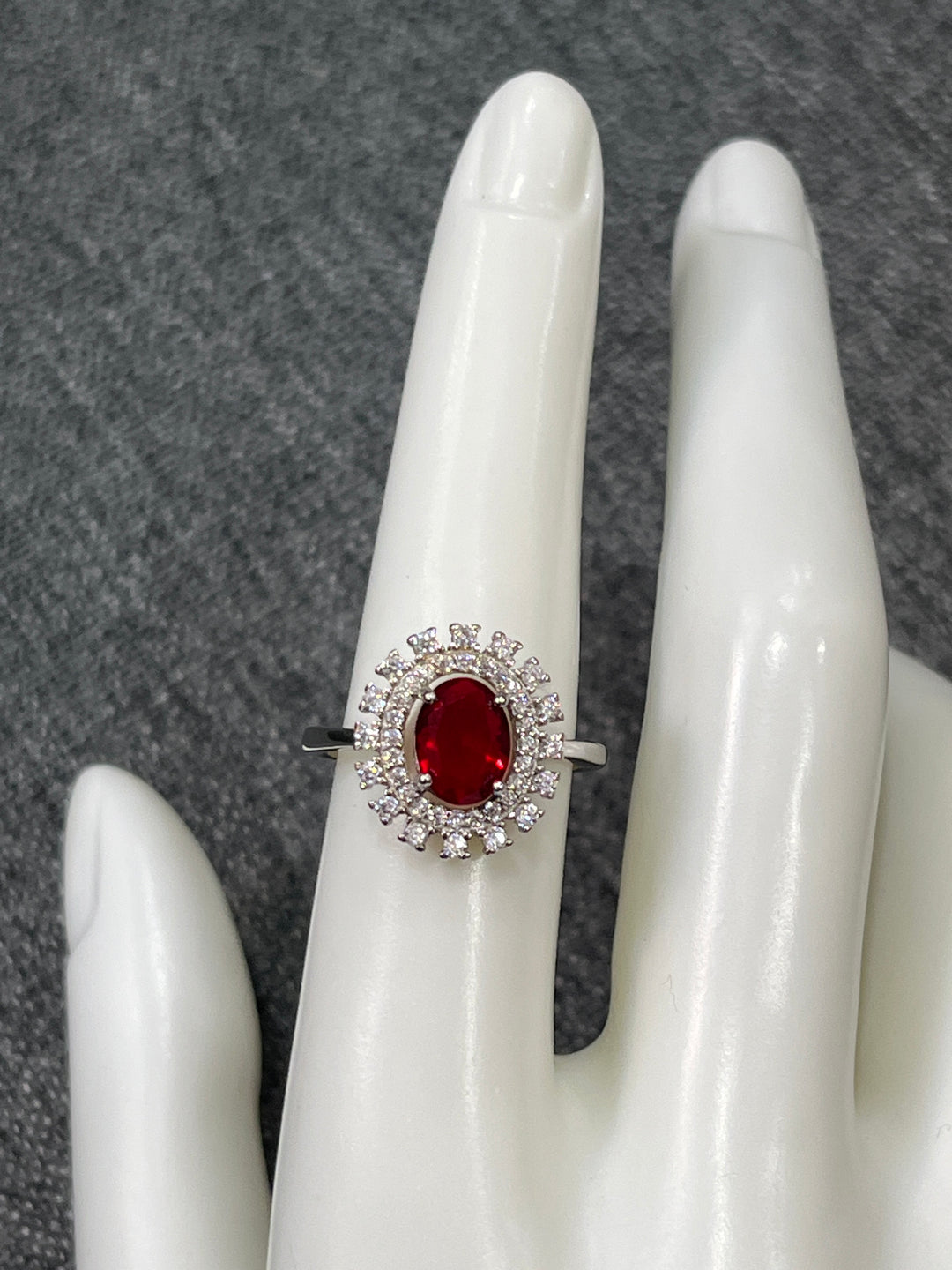 Radiant Ruby Ring in Sterling Silver: A Statement of Timeless Elegance