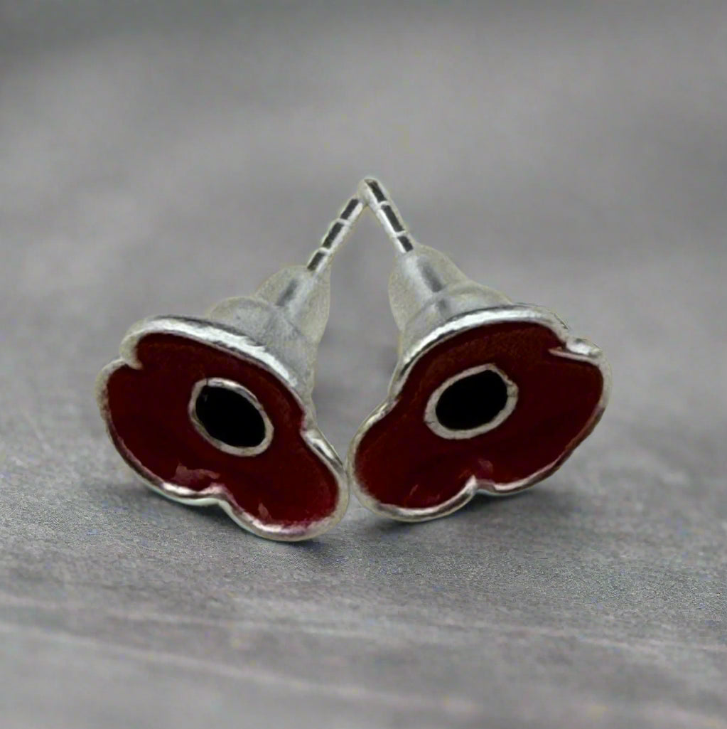 poppy studs sterling silver