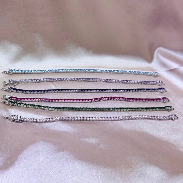 Cubic Zirconia Tennis Bracelet: 925 Sterling Silver - Saras Beads & Jewellery