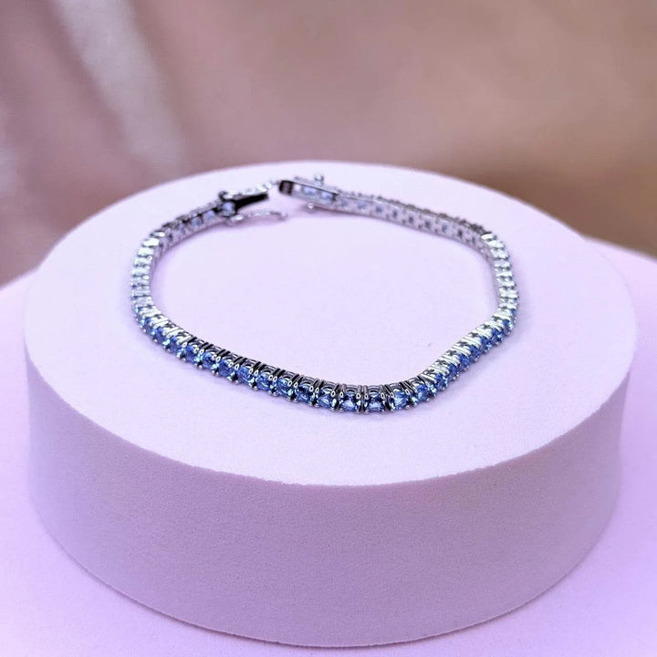 Cubic Zirconia Tennis Bracelet: 925 Sterling Silver - Saras Beads & Jewellery