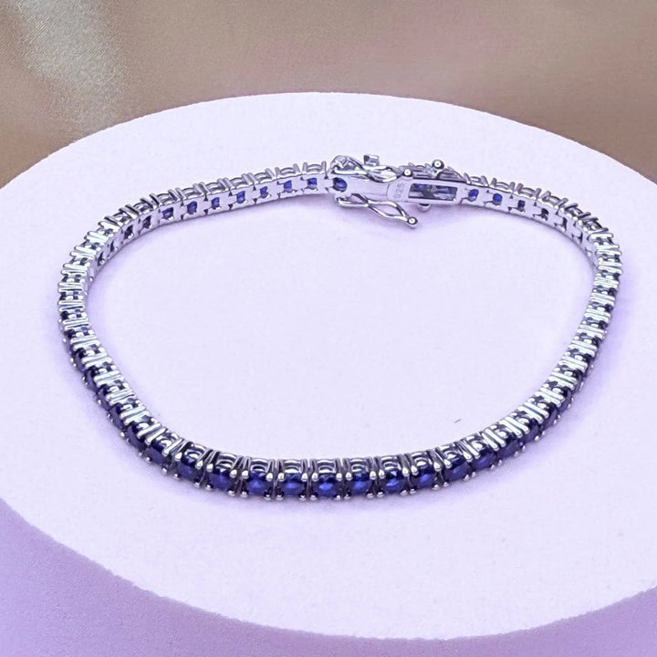 Cubic Zirconia Tennis Bracelet: 925 Sterling Silver - Saras Beads & Jewellery