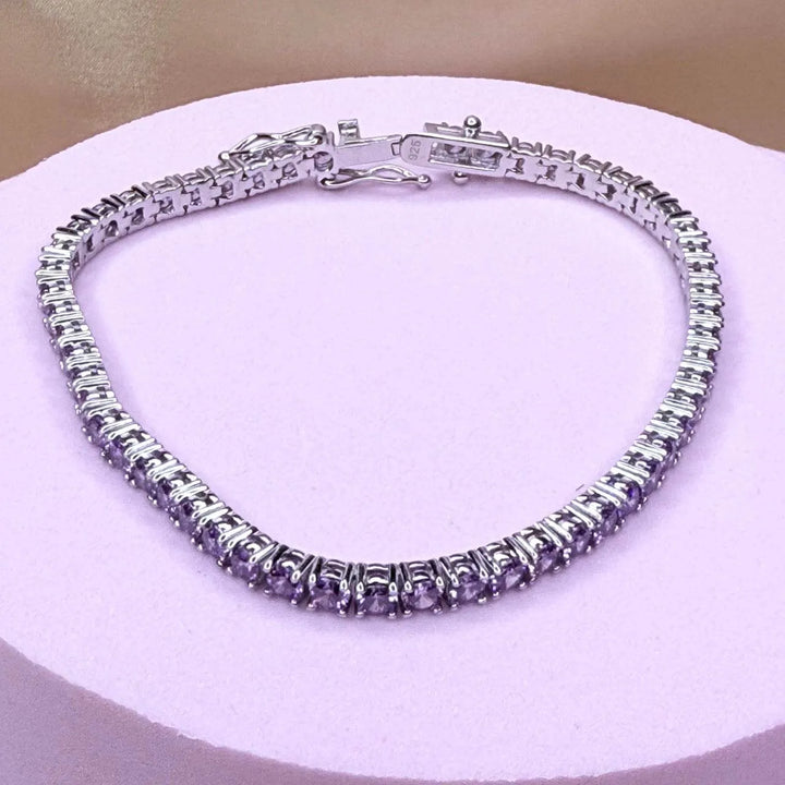 Cubic Zirconia Tennis Bracelet: 925 Sterling Silver - Saras Beads & Jewellery