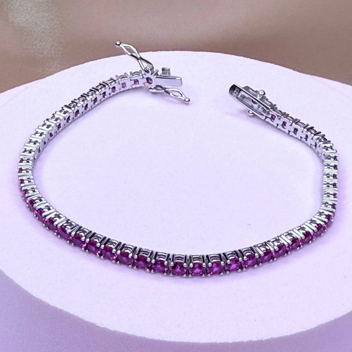 Cubic Zirconia Tennis Bracelet: 925 Sterling Silver - Saras Beads & Jewellery