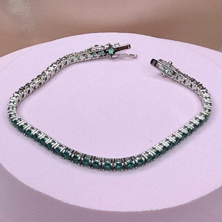 Cubic Zirconia Tennis Bracelet: 925 Sterling Silver - Saras Beads & Jewellery