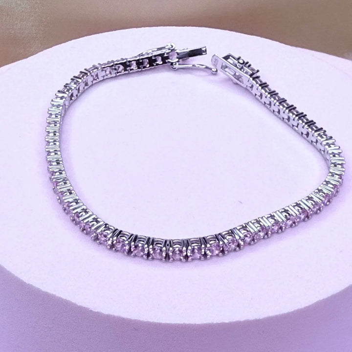 Cubic Zirconia Tennis Bracelet: 925 Sterling Silver - Saras Beads & Jewellery