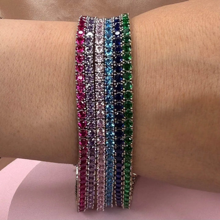 Cubic Zirconia Tennis Bracelet: 925 Sterling Silver - Saras Beads & Jewellery