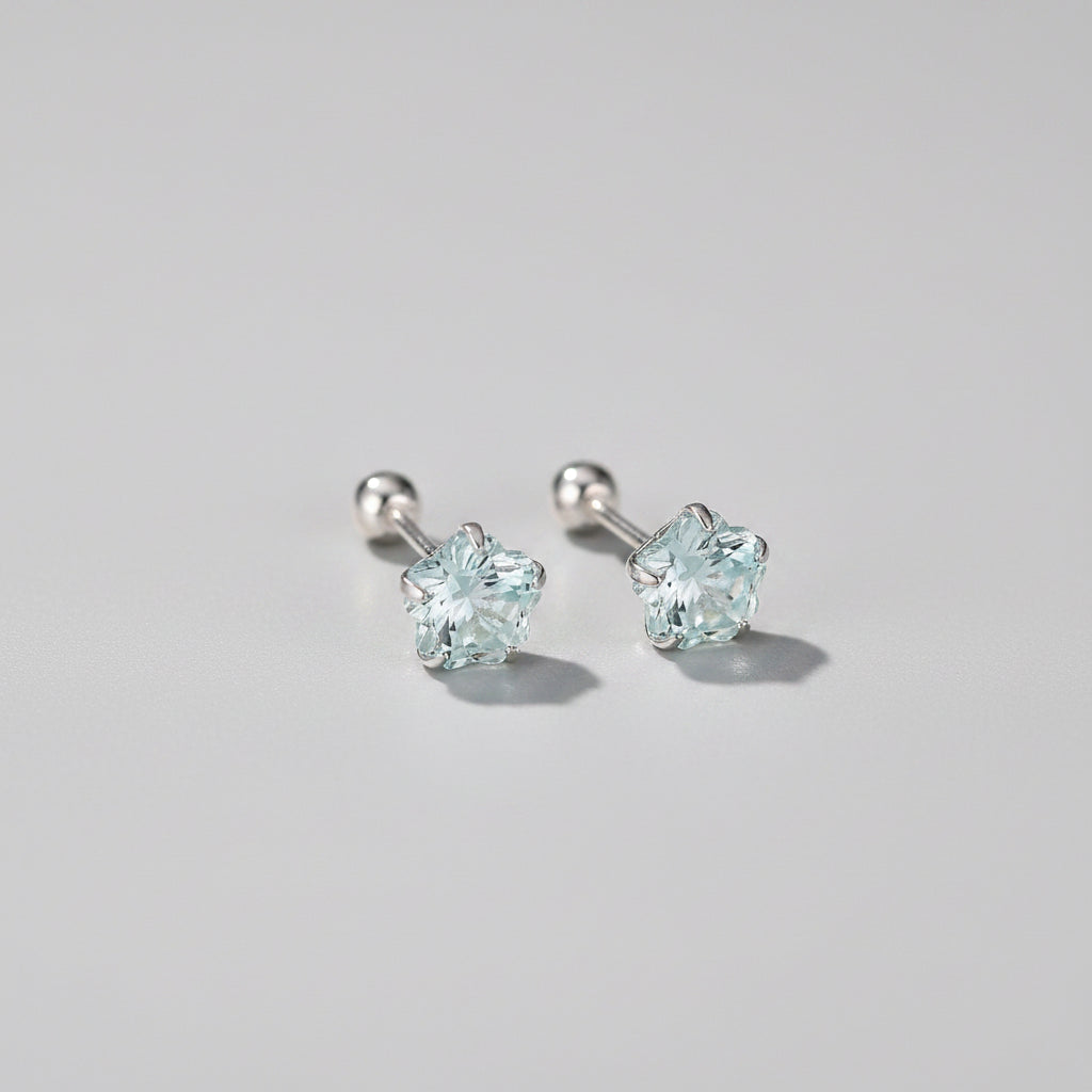 Silver Small CZ Stud Earrings - 3 Colours