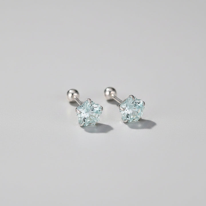 Silver Small CZ Stud Earrings - 3 Colours