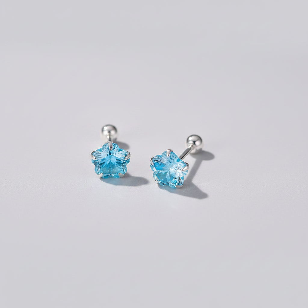 Silver Small CZ Stud Earrings - 3 Colours