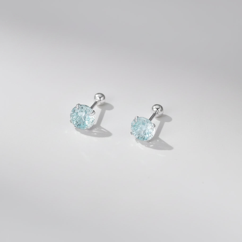 Silver Small CZ Stud Earrings - 3 Colours