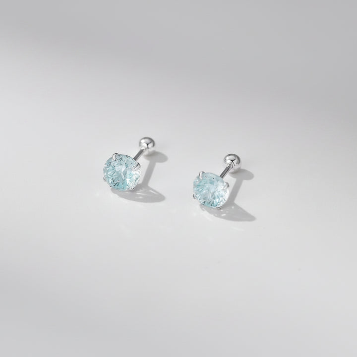 Silver Small CZ Stud Earrings - 3 Colours