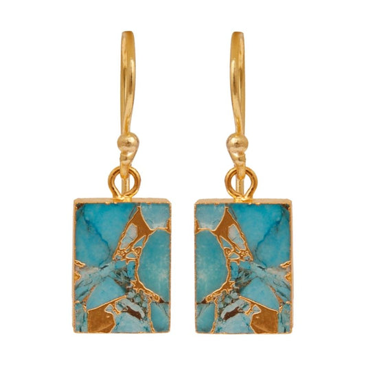 Blue Mohave Copper Turquoise Hook Earring
