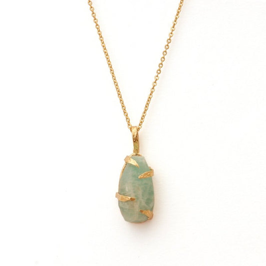 Amazonite raw gemstone necklace