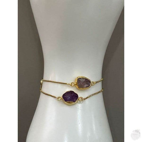 Adjustable Amethyst Rose Quartz Bracelet - Saras Beads & Jewellery