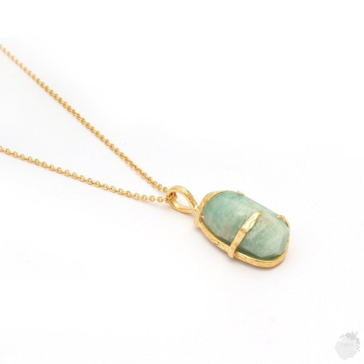 Amazonite raw gemstone necklace