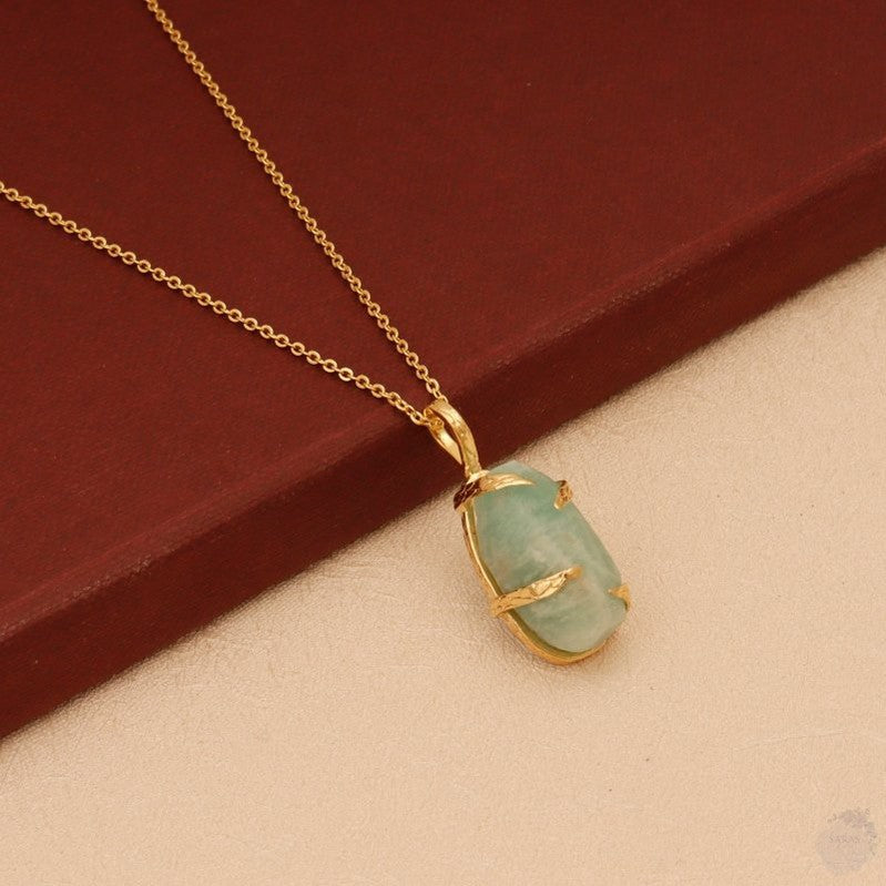 Amazonite raw gemstone necklace