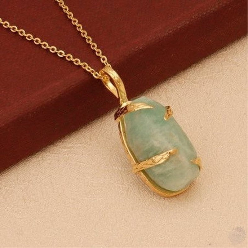 Amazonite raw gemstone necklace