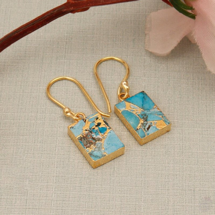 Blue Mohave Copper Turquoise Hook Earring