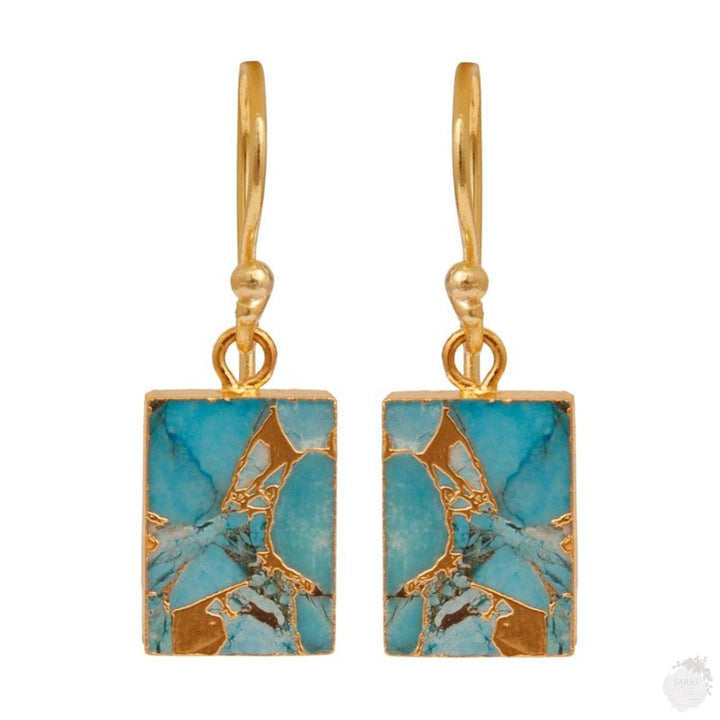 Blue Mohave Copper Turquoise Hook Earring