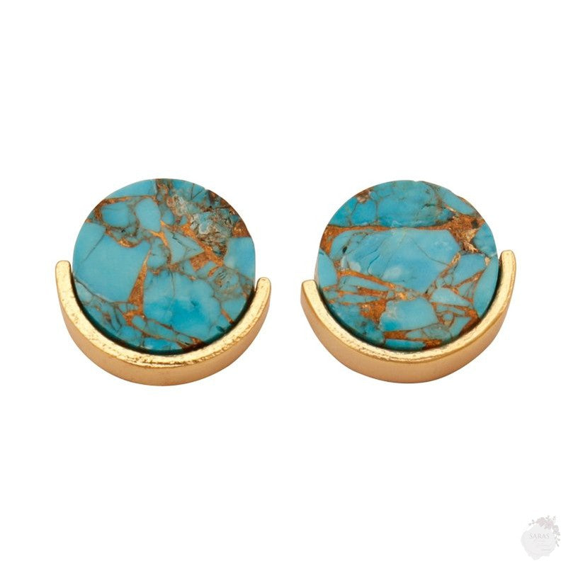 Blue Mohave Copper Turquoise Stud Earring