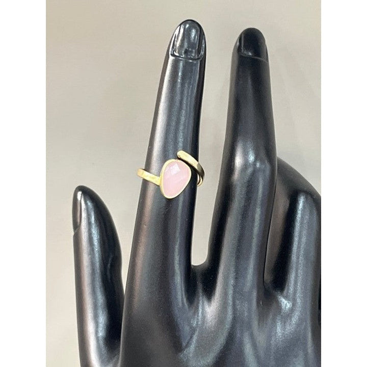 Blushing Romance: Handcrafted 18 Karat Gold-Plated Rose Quartz Pink Ring