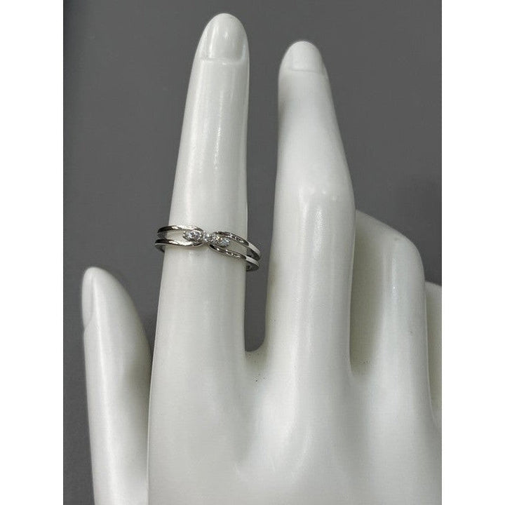 Classic Sparkle: Single Sterling Silver Zirconia Ring