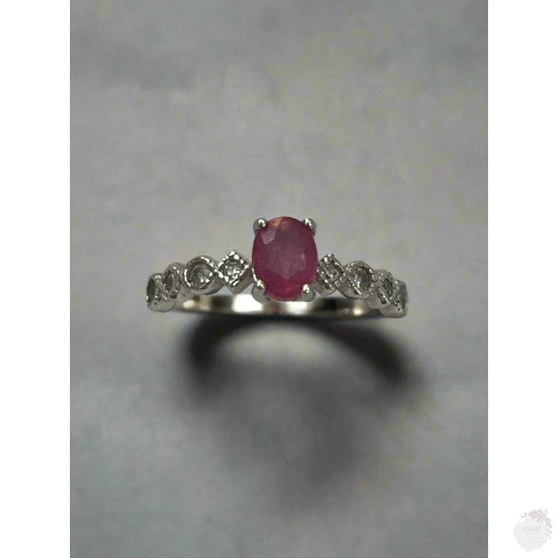 Elegant Sterling Silver Ring with Sapphire, Emerald & Ruby