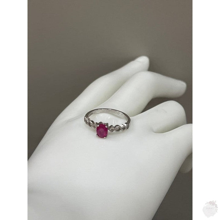 Elegant Sterling Silver Ring with Sapphire, Emerald & Ruby