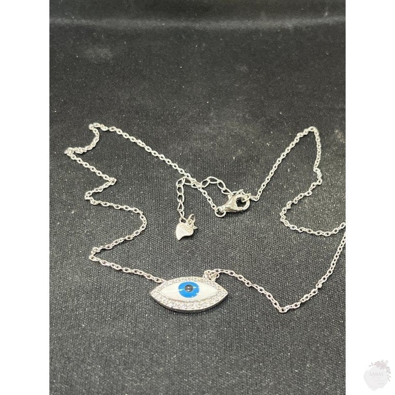 Enchanting Gaze: Sterling Silver Evil Eye Necklace