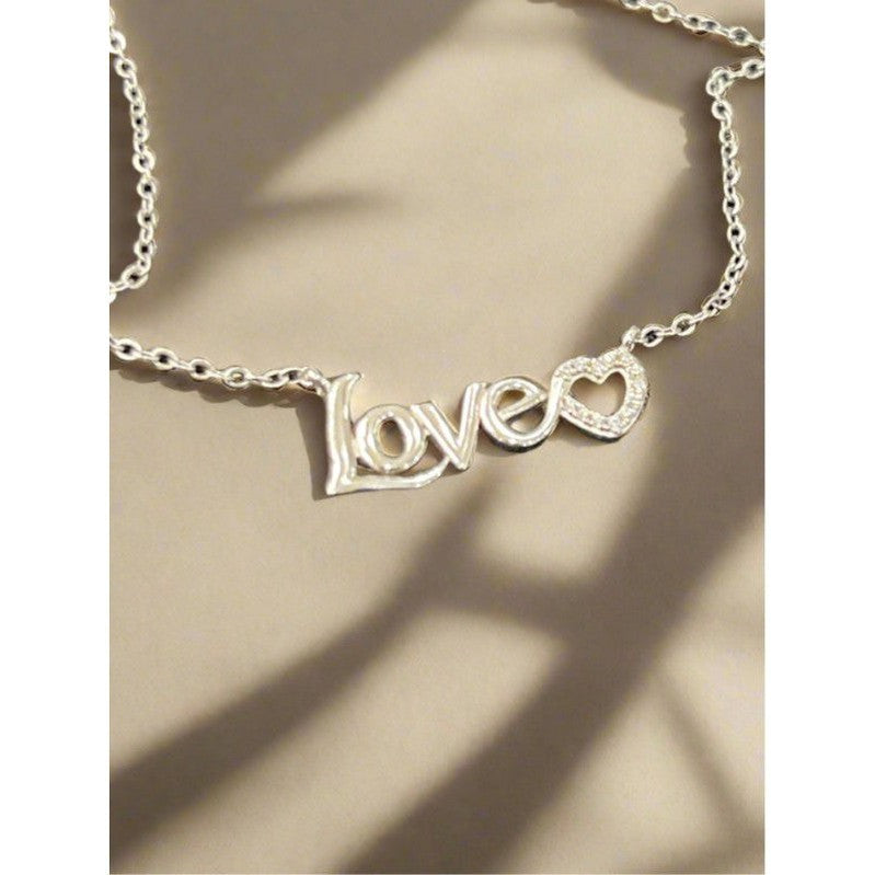 Eternal Embrace: Sterling Silver Love Necklace