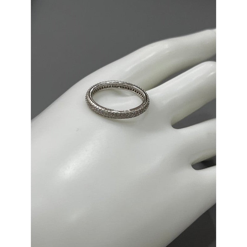 Eternal Radiance: Sterling Silver Zirconia Eternity Ring