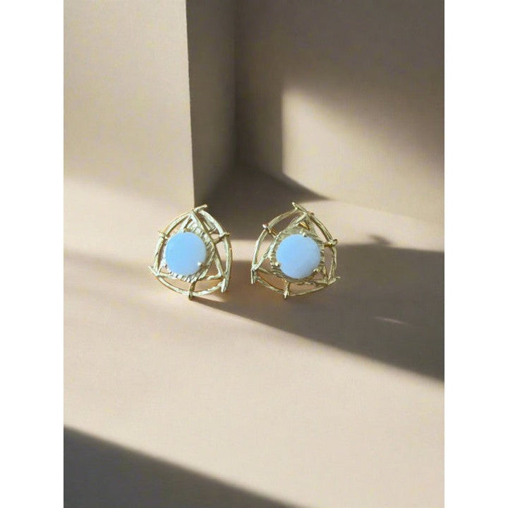 Etherial Triangle Stud Earrings