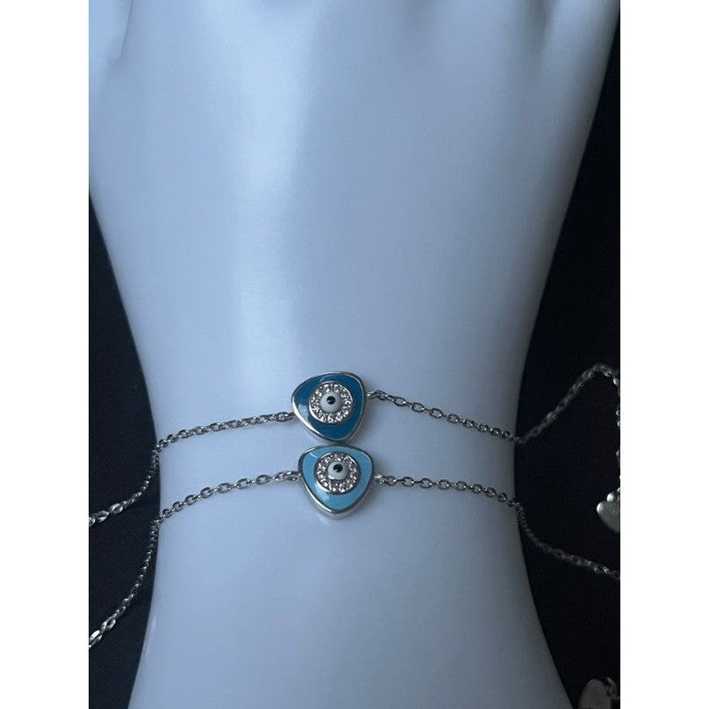 Geometric Evil Eye Bracelet