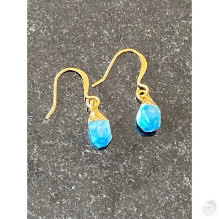 Gold-Plated Earrings with Semi-Precious Stones