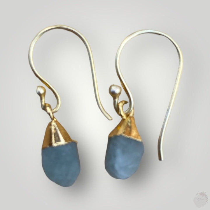 Gold-Plated Earrings with Semi-Precious Stones