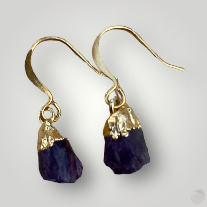 Gold-Plated Earrings with Semi-Precious Stones