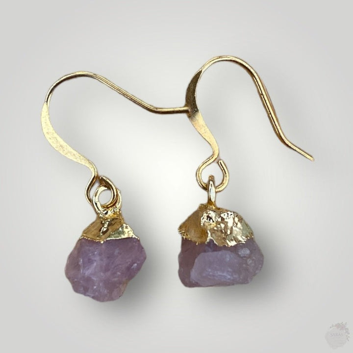 Gold-Plated Earrings with Semi-Precious Stones