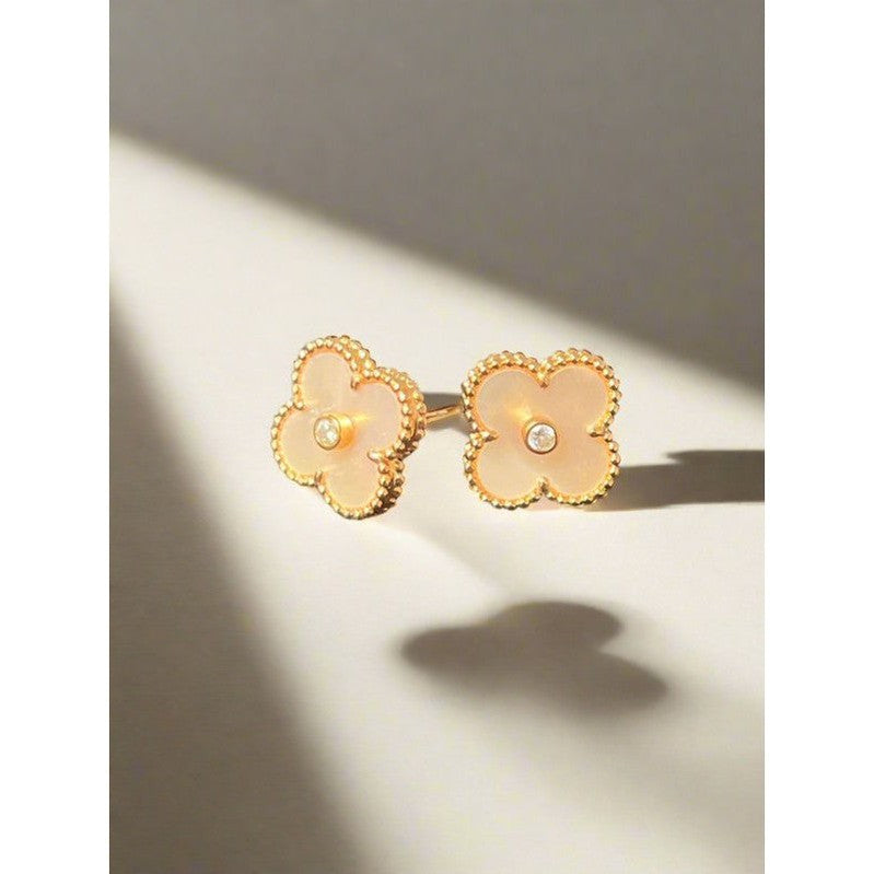 Gold Plated Floral Stud Earrings – Multi-Colour Collection