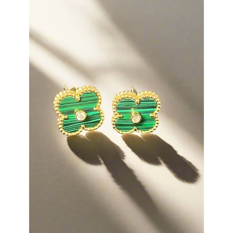 Gold Plated Floral Stud Earrings – Multi-Colour Collection