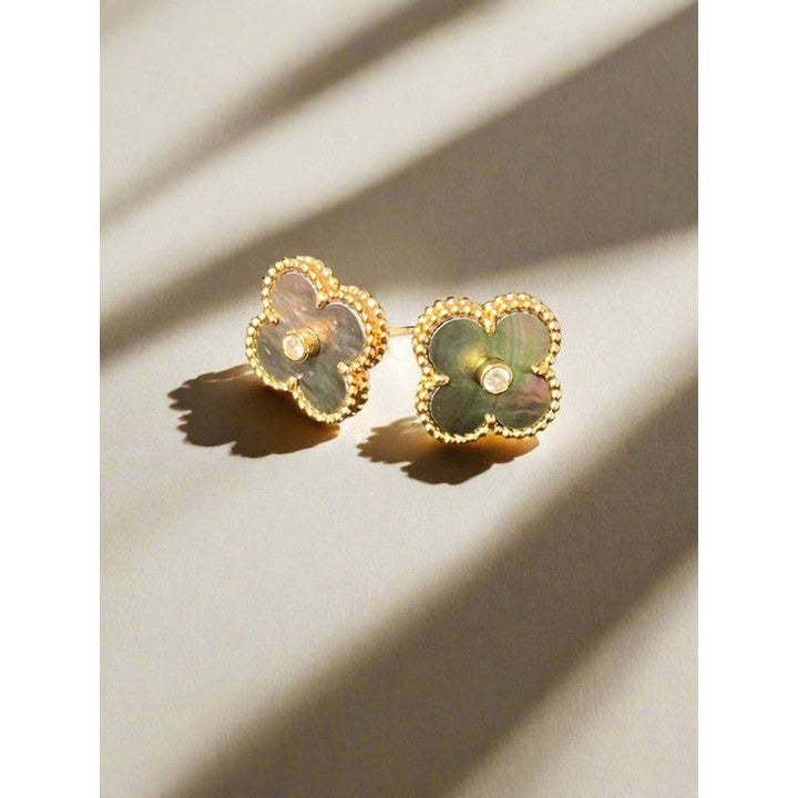 Gold Plated Floral Stud Earrings – Multi-Colour Collection