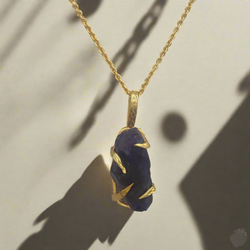 Gold Plated Necklace with Amethyst Pendant