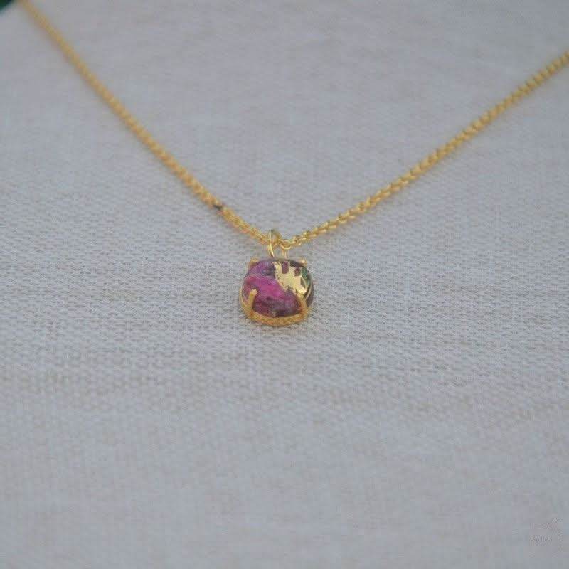 18K gold plated Mohave amethyst pendant necklace handcrafted UK adjustable chain