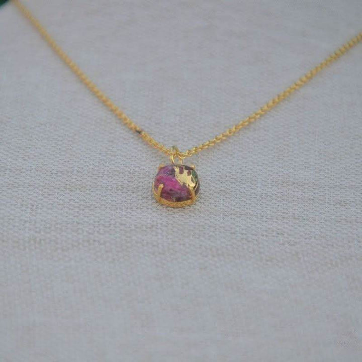 18K gold plated Mohave amethyst pendant necklace handcrafted UK adjustable chain