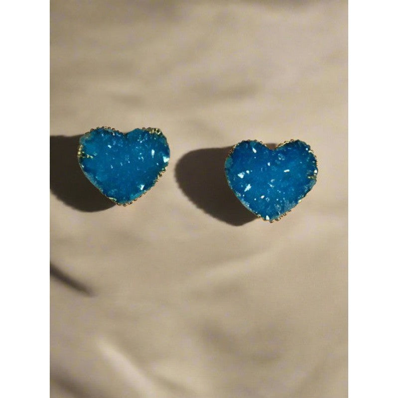 Golden Heartbeat Stud Earrings