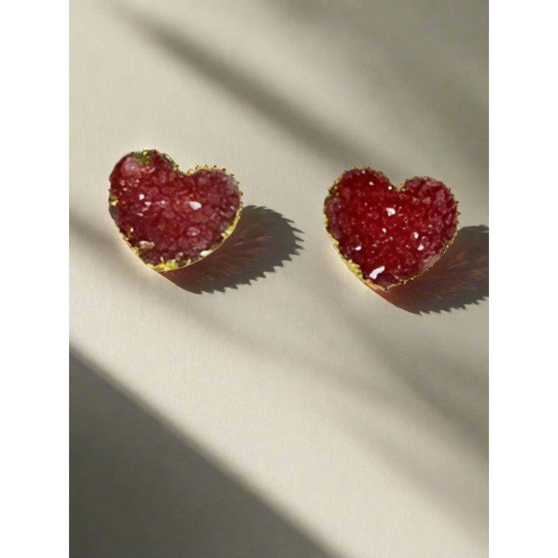 Golden Heartbeat Stud Earrings