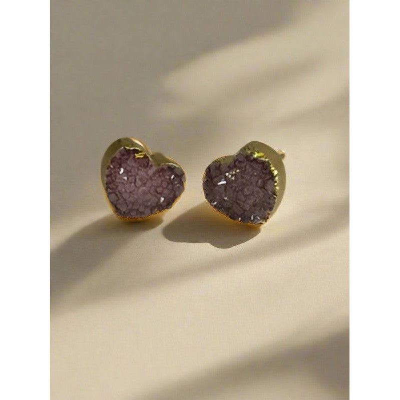 Golden Heartbeat Stud Earrings